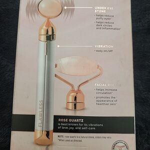 Flawless Rose Quartz Facial Roller and Under Eye Stone